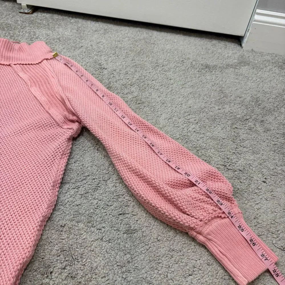FP We The Free She’s A Keeper Mock Neck Puff Sleeve Pink Size XS